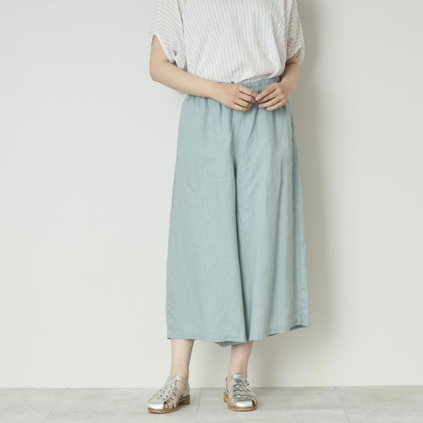 Crea delice/リネン8分丈ワイドパンツ